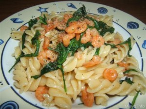 Fusilli rucola e gamberetti
